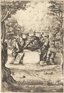 Frontispiece for the Sacred Cosmologia (Title With Astrologers). Creator: Unknown
