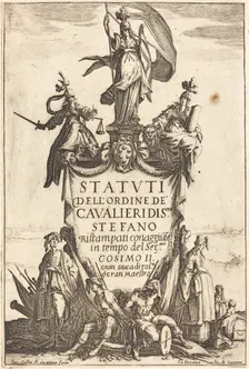 Frontispiece for the "Statutes of the Order of the Knights of Saint Stephen". Creator: Jacques Callot