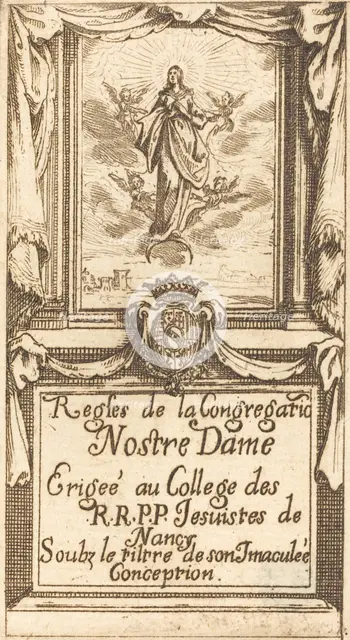 Frontispiece for The Rules of the Order of Our Lady. Creator: Jacques Callot.