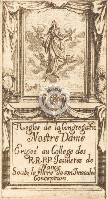 Frontispiece for The Rules of the Order of Our Lady. Creator: Jacques Callot.