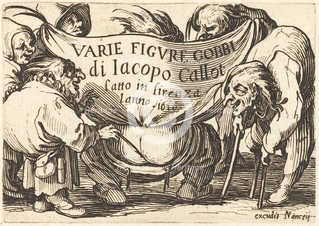 Frontispiece for "Varie Figure Gobbi" (Various Hunchback Figures), c. 1622. Creator: Jacques Callot.
