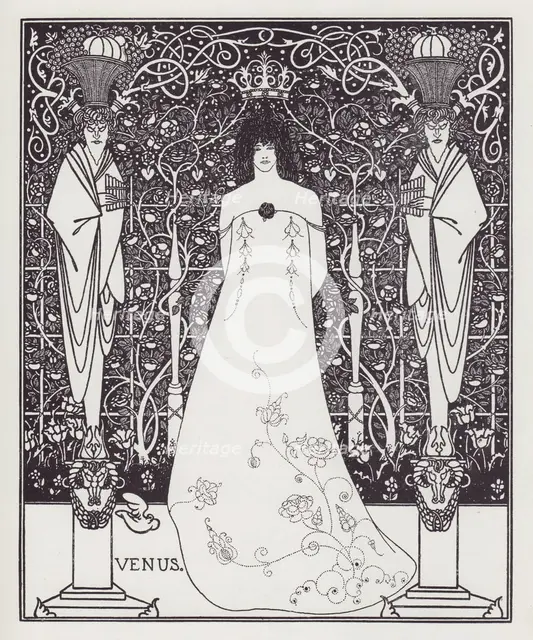 Frontispiece for Venus and Tannhauser, 1895. Creator: Aubrey Beardsley.