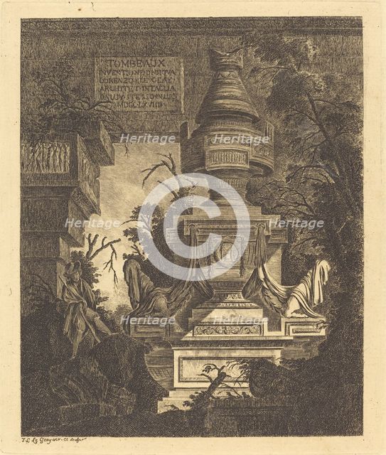 Frontispiece for "Views of Tombs", 1768. Creator: Jean-Laurent Legeay.