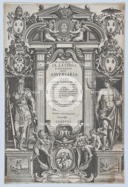Frontispiece for 'Adversaria sacra', 1626. Creator: Charles Audran.