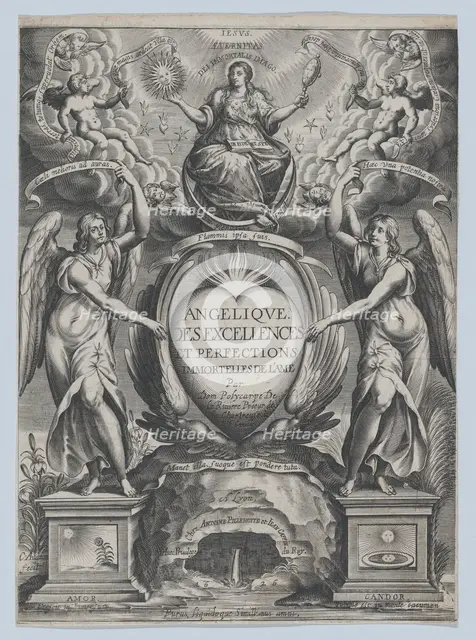 Frontispiece for 'Angélique des excellences de l'âme', 1626. Creator: Charles Audran.