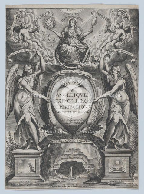 Frontispiece for 'Angélique des excellences de l'âme', 1626. Creator: Charles Audran.