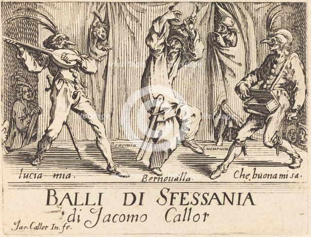 Frontispiece for "Balli di Sfessania", c. 1622. Creator: Jacques Callot.