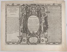 Frontispiece for "Drawings of the war, siege, and assault of the Turkish army on the islan..., 1631. Creator: Antonio Francesco Lucini