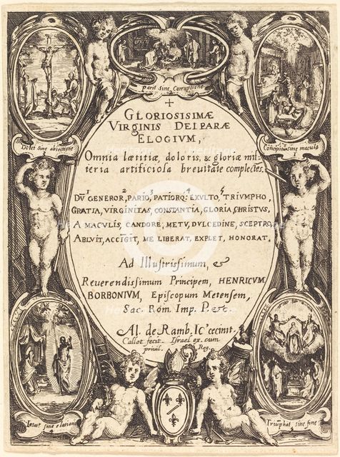 Frontispiece for "Gloriosissimae". Creator: Jacques Callot.
