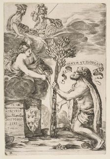 Frontispiece for Il Mercurio, III: Hercules Planting His Club, 1652. Creator: Stefano della Bella