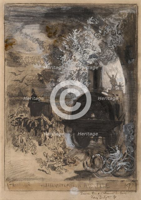 Frontispiece for L'Illustration Nouvelle: The Burial of the Burin, 1877. Creator: Felix Hilaire Buhot.