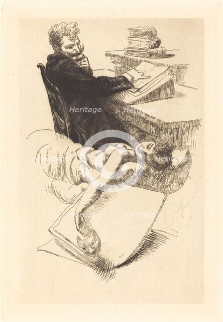 Frontispiece for "L'Affaire Clémenceau", 1905. Creator: Paul Albert Besnard.