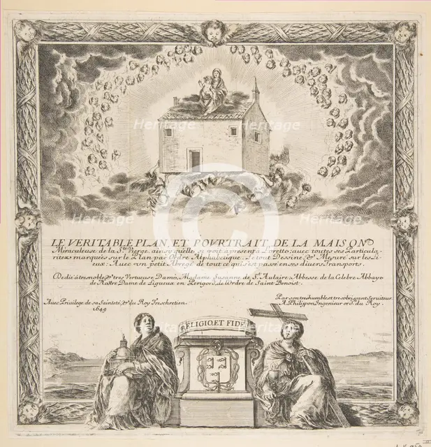 Frontispiece for Le Véritable Plan et Pourtrait de la Maison de la Ste. Vierge, 1649. Creator: Stefano della Bella.
