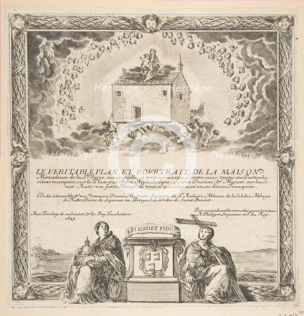 Frontispiece for Le Véritable Plan et Pourtrait de la Maison de la Ste. Vierge, 1649. Creator: Stefano della Bella.