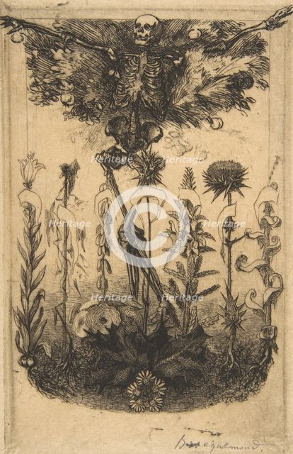Frontispiece for "Les Fleurs du Mal", 1857. Creator: Felix Bracquemond.