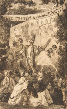 Frontispiece for "Les Tréteaux de Monselet", 1859. Creator: Felix Bracquemond