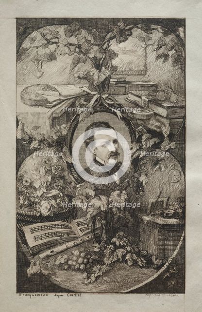 Frontispiece for "New Works of Champfleury, The Friends of Nature:" Portrait of Champfleury…, 1859. Creator: Félix Bracquemond (French, 1833-1914); Poulet-Malassis et de Broise.