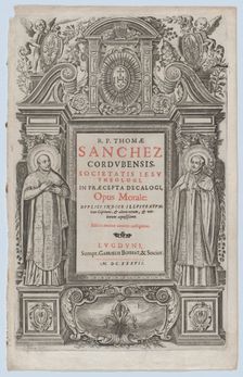 Frontispiece for Opus morale in praecepta Decalogi 1637. Creator: Charles Audran