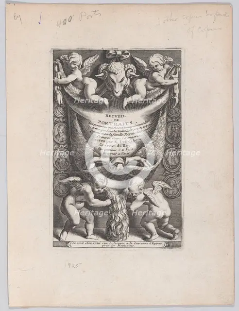 Frontispiece from "Collection of Portraits", 1714-41. Creator: Etienne Desrochers.