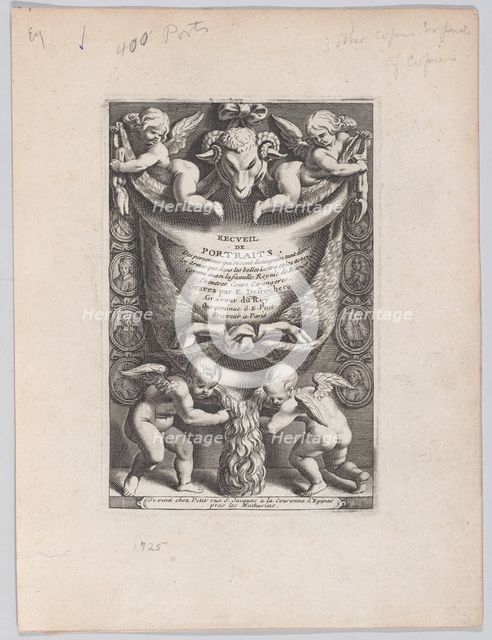 Frontispiece from "Collection of Portraits", 1714-41. Creator: Etienne Desrochers.