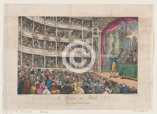 Frontispiece, from "A Lecture on Heads" by George Alexander Stevens, April 1808., April 1808. Creator: Thomas Rowlandson.