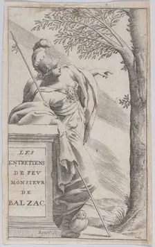 Frontispiece, from "Interviews with the Late Mr. Balzac" (Les Entretiens de Feu Monsieur d..., 1660. Creator: Pierre Daret