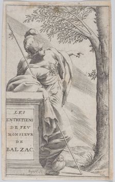Frontispiece, from "Interviews with the Late Mr. Balzac" (Les Entretiens de Feu Monsieur d..., 1660. Creator: Pierre Daret
