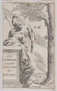 Frontispiece, from "Interviews with the Late Mr. Balzac" (Les Entretiens de Feu Monsieur d..., 1660. Creator: Pierre Daret