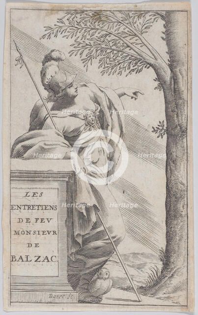 Frontispiece, from "Interviews with the Late Mr. Balzac" (Les Entretiens de Feu Monsieur d..., 1660. Creator: Pierre Daret.