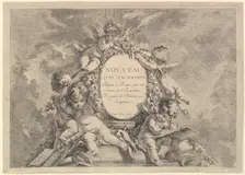 Frontispiece, from Nouveau Livre d'Academies Peintes a Rome par les Eleves de l'Académie R..., 1759. Creator: Unknown