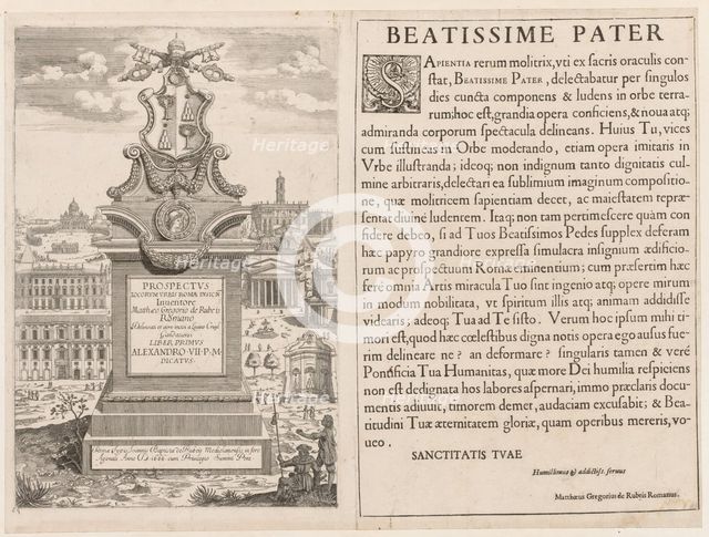Frontispiece from "Prospectus Locurum Urbis Romae Insign[ium]", 1666. Creator: Lievin Cruyl (Flemish, c. 1640-c. 1720).
