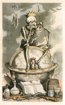 Frontispiece from The English Dance of Death, pub. 1815 (coloured engraving), 1815. Creator: Thomas Rowlandson (1756 - 1827)