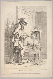 Frontispiece: Gaigne Petit, from Le Cris de Paris (The Cries of Paris), plate 1, 18th century. Creator: Simon François Ravenet