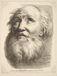 Frontispiece: Head of a Bearded Man, from "Livre de Têtes Gravées d'apres F. Bouch..., 18th century. Creator: Unknown
