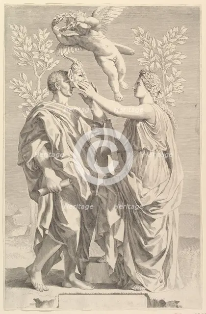 Frontispiece: Horace, Quinti Horatii Flacci Opera, 1642. Creator: Claude Mellan.
