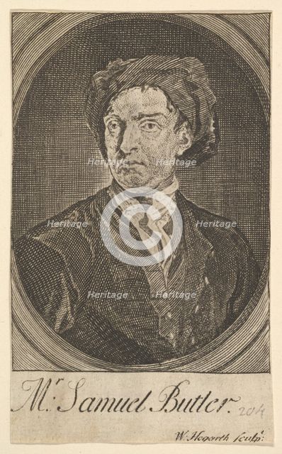 Frontispiece Portrait (Seventeen Small Illustrations for Samuel Butler's Hudibras), April 1726. Creator: William Hogarth.
