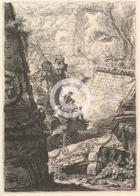 Frontispiece: Prima Parte di Architetture,e Prospettive, Rome, ca. 1750. Creator: Giovanni Battista Piranesi.