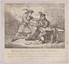 Frontispiece, Revising for the Second Edition (Picturesque Beauties of Boswell, P..., June 15, 1786. Creator: Thomas Rowlandson