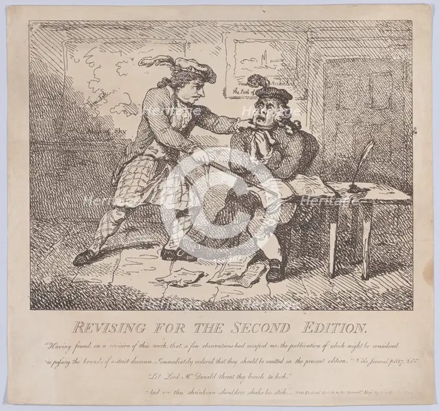 Frontispiece, Revising for the Second Edition (Picturesque Beauties of Boswell, P..., June 15, 1786. Creator: Thomas Rowlandson.