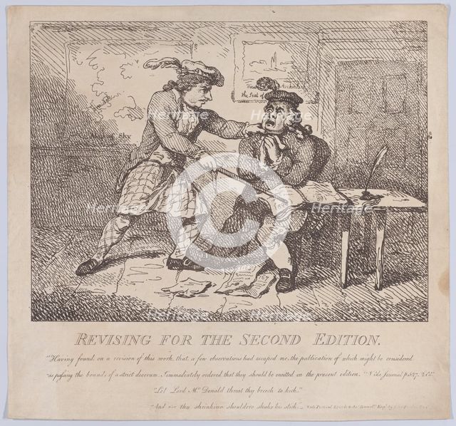 Frontispiece, Revising for the Second Edition (Picturesque Beauties of Boswell, P..., June 15, 1786. Creator: Thomas Rowlandson.