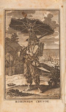 Frontispiece, Robinson Crusoe by Daniel Defoe, 1721. Creator: Picart, Bernard (1673-1733)