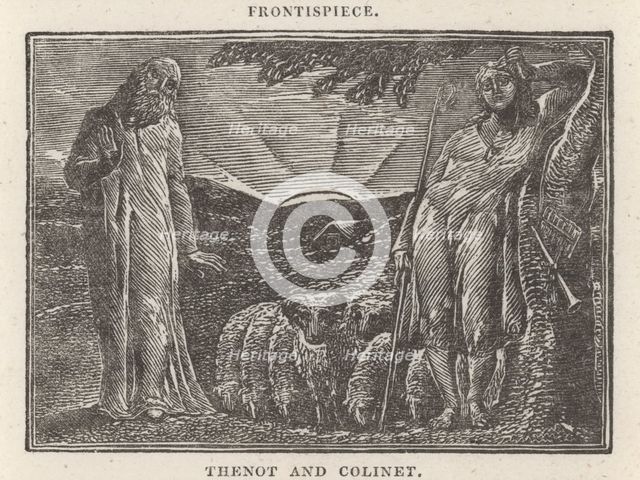 Frontispiece: Thenot and Colinet, 1821.  Creator: William Blake.