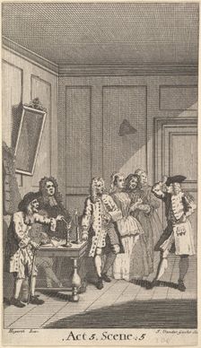 Frontispiece to Moliere's "L'Avare" (The Miser), 1732. Creator: John Vandergucht