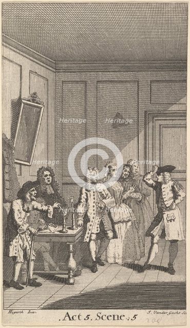 Frontispiece to Moliere's "L'Avare" (The Miser), 1732. Creator: John Vandergucht.