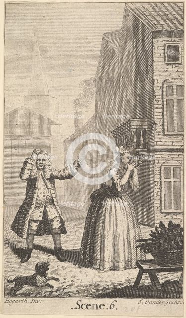 Frontispiece to Moliere's "Sganarelle, ou le Cocu Imaginaire" (The Imaginary Cuckold), ca. 1732. Creator: John Vandergucht.