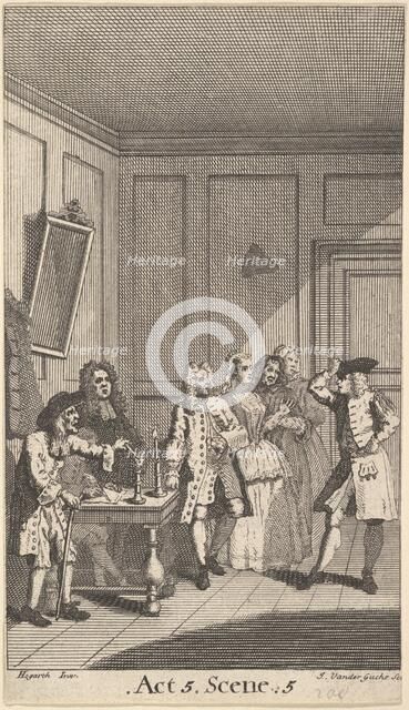 Frontispiece to Moliere's "L'Avare" (The Miser), 1732. Creator: John Vandergucht.