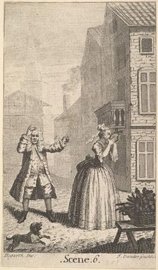 Frontispiece to Moliere's "Sganarelle, ou le Cocu Imaginaire" (The Imaginary Cuckold), ca. 1732. Creator: John Vandergucht