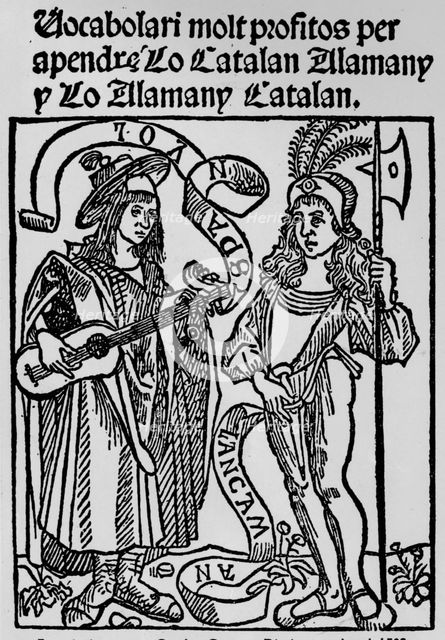 'Frontispiece to a Catalan-German Dictionary dated 1502', (1934). Artist: Unknown.