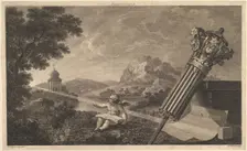 Frontispiece to Joshua Kirby's "Perspective of Architecture" (1761), July 1760. Creator: William Woollett