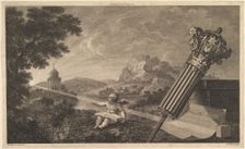 Frontispiece to Joshua Kirby's "Perspective of Architecture" (1761), July 1760. Creator: William Woollett